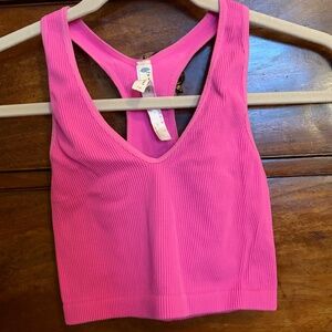 Free people Movement Pink V Neck Tank Size Small